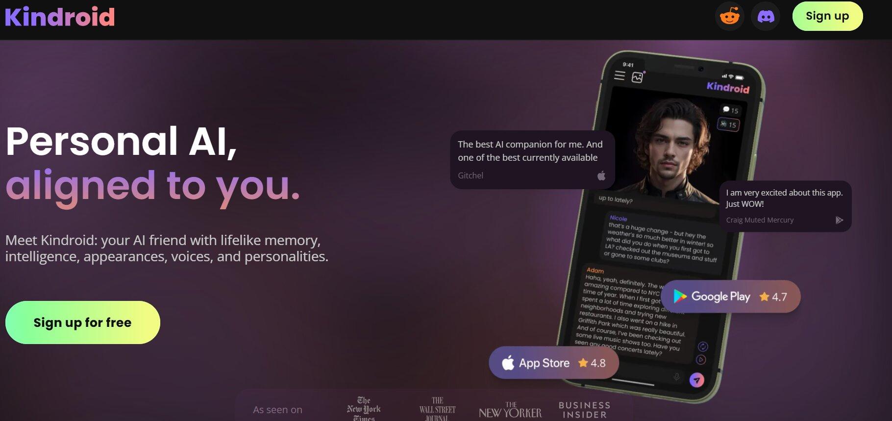 Kindroid AI - Best for AI Relationship Simulation